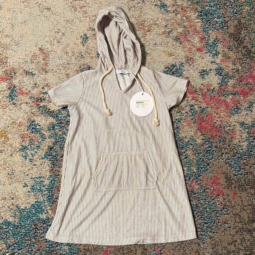 Striped Swim Hooded Kids Robe